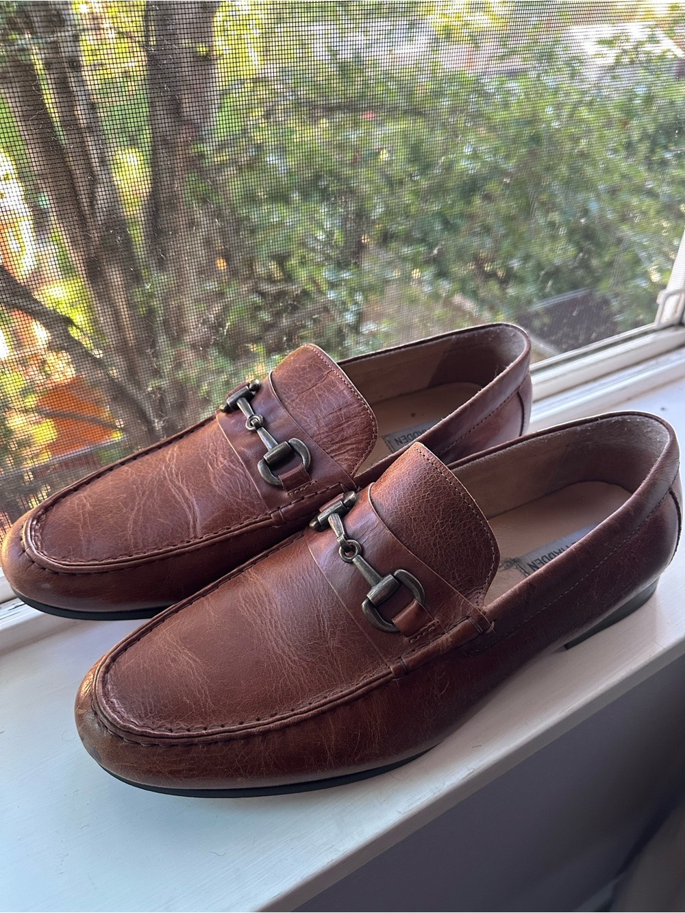 Steve Madden Brown Leather Bit Loafers